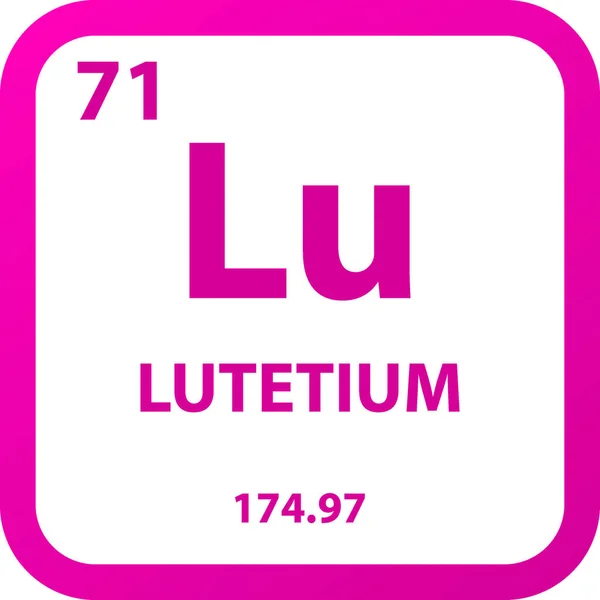 呂ルテチウムLanthanide化学元素周期表 単純なフラット正方形のベクトル図 研究室 科学や化学クラスのためのモル質量と原子番号を持つ単純なクリーンスタイルのアイコン — ストックベクタ