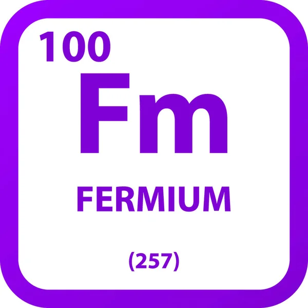 Fermium Actinoid Kémiai Elem Periódusos Táblázat Egyszerű Lapos Négyzet Vektor — Stock Vector