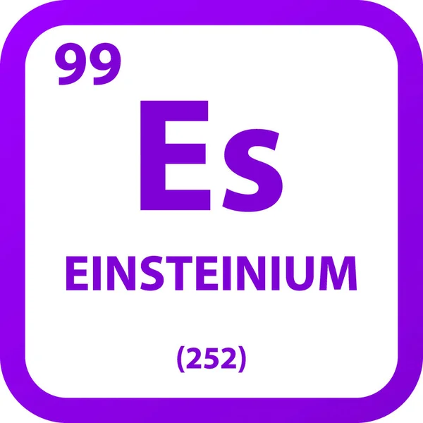 Einsteinium Actinoid Chemical Element Periodic Table Simple Flat Square Vector — Stock Vector