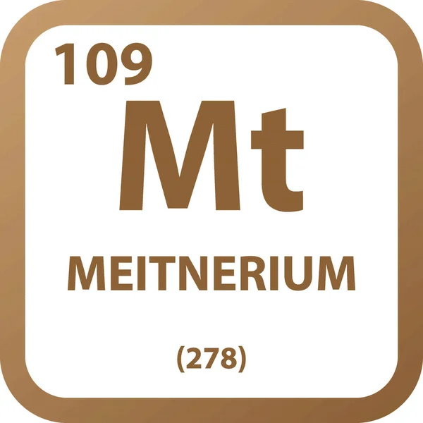 Meitnerium Dağı Kimyasal Element Periyodik Tablosu Basit Düz Kare Vektör — Stok Vektör