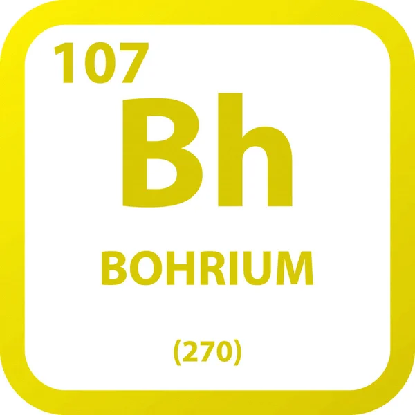 Bohrium Átmeneti Fém Kémiai Elem Periódusos Táblázat Egyszerű Lapos Négyzet — Stock Vector