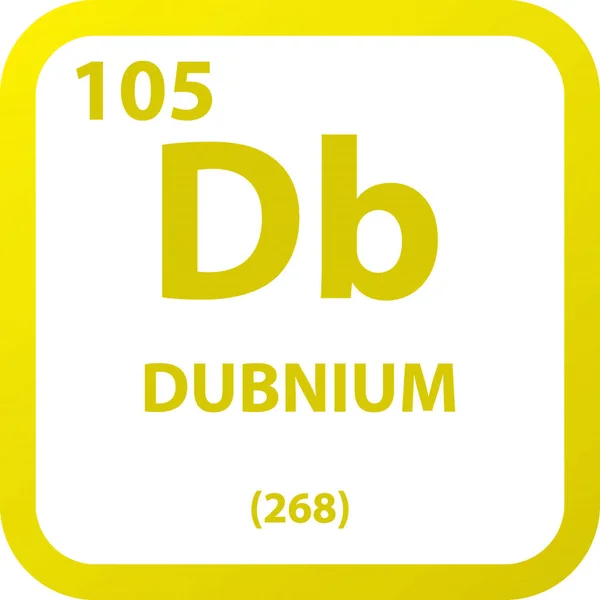 Dubnium Metal Kimyasal Element Periyodik Tablosu Basit Düz Kare Vektör — Stok Vektör
