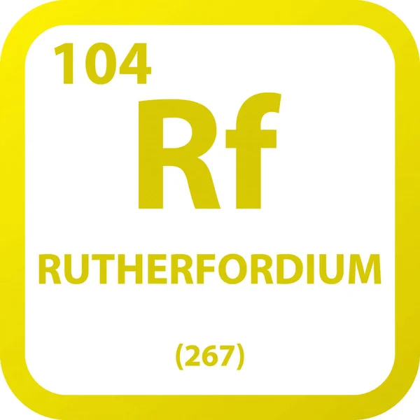 Rutherfordium Átmeneti Fém Kémiai Elem Periódusos Táblázat Egyszerű Lapos Négyzet — Stock Vector