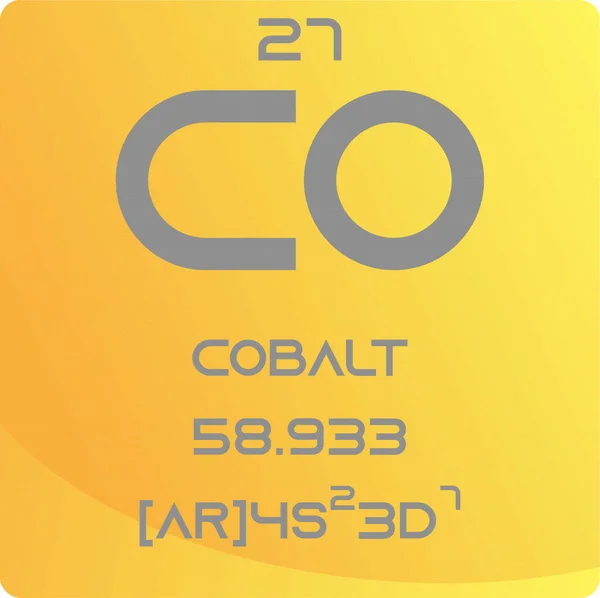 Ortak Kobalt Metal Kimyasal Element Periyodik Tablosu Basit Düz Kare — Stok Vektör