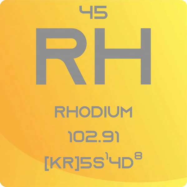 Rhodium Transition Metal Chemical Element Tabla Periódica Ilustración Simple Vector — Vector de stock
