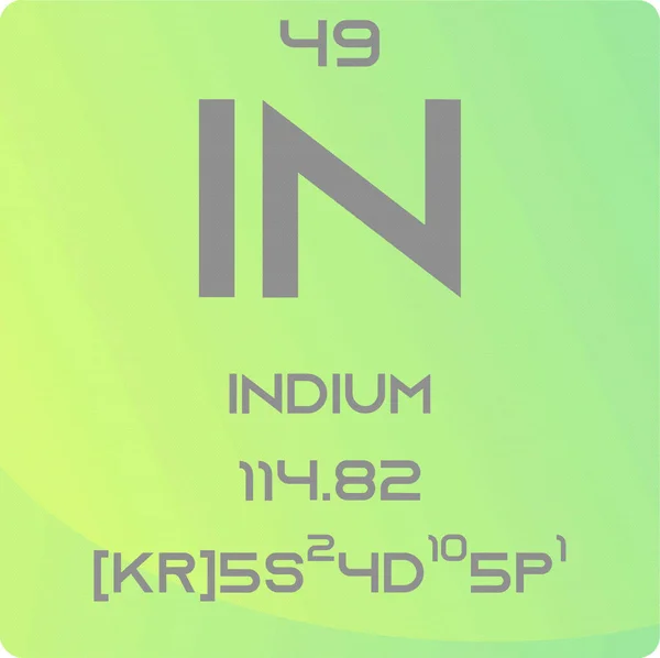 Indium Post Transition Metal Chemical Element Periodic Table Ilustración Simple — Vector de stock