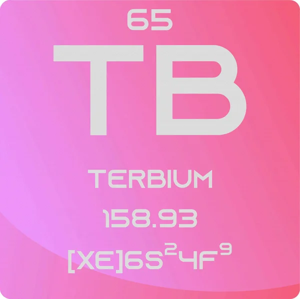 Terbium Lanthanide Chemical Element Tavola Periodica Semplice Illustrazione Vettoriale Quadrata — Vettoriale Stock
