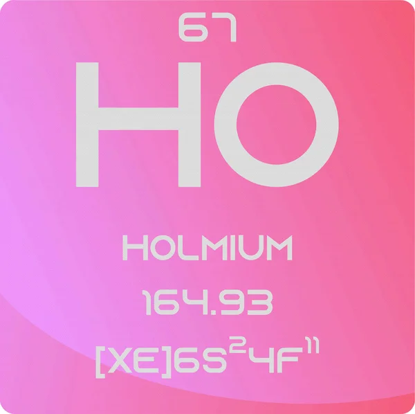 Holmium Lanthanide Kimyasal Element Periyodik Tablosu Basit Düz Kare Vektör — Stok Vektör