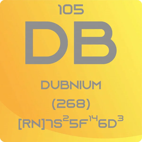 Dubnium Transition Metal Elemento Chimico Tavola Periodica Semplice Illustrazione Vettoriale — Vettoriale Stock