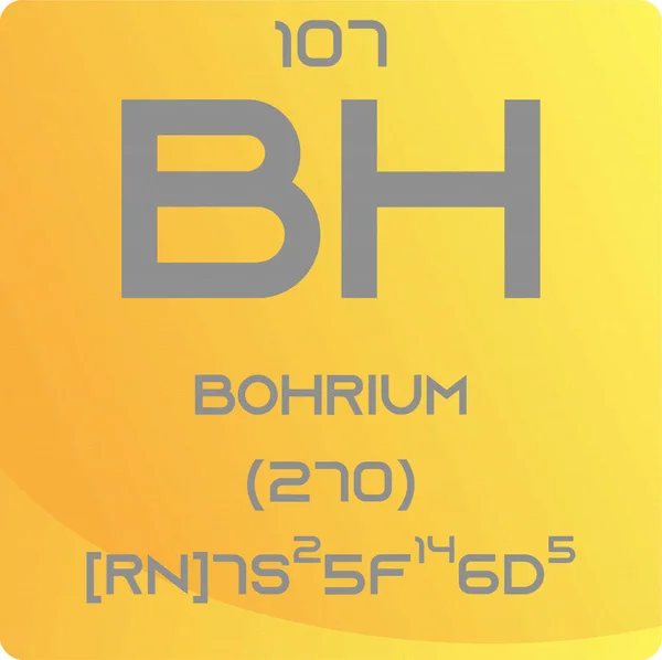 Bohrium Metal Kimyasal Element Periyodik Tablosu Basit Düz Kare Vektör — Stok Vektör