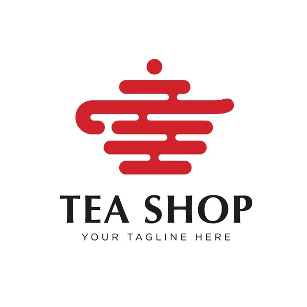 Chinese Green Tea Shop Club Sign Label Creative Vector Concept — Vector de stock