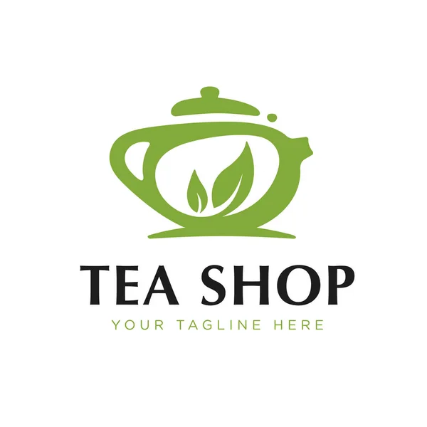 Chinese Green Tea Shop Club Sign Label Creative Vector Concept — Stockvektor