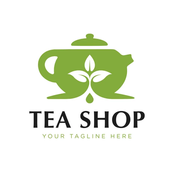 Chinese Green Tea Shop Club Sign Label Creative Vector Concept — ストックベクタ