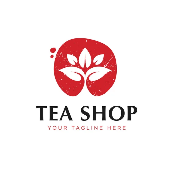 Chinese Green Tea Shop Club Sign Label Creative Vector Concept — Stockový vektor