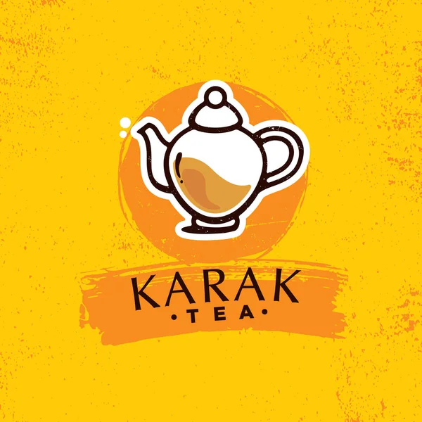 Karak Milk Chai Illustration Organic Background Spicy Hot Tea Design — Stock Vector