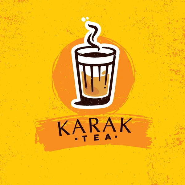 Karak Milk Chai Illustration Organic Background Spicy Hot Tea Design — ストックベクタ