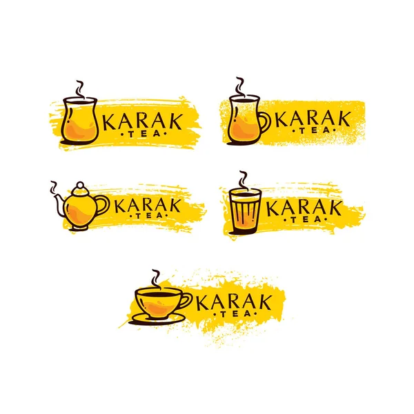 Karak Milk Chai Εικονογράφηση Οργανικό Υπόβαθρο Πικάντικο Hot Tea Design — Διανυσματικό Αρχείο