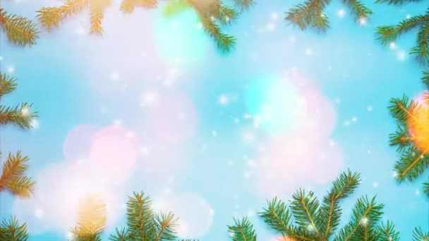 Fondo Navidad Festivo Mágico Con Hermoso Brillo Bokeh Decoraciones Espacio — Vídeo de stock