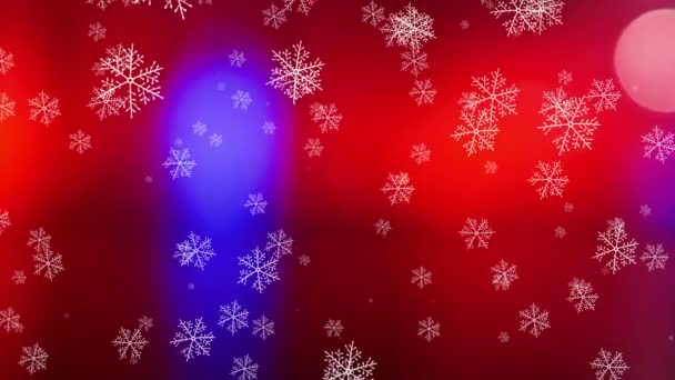 Fond Rouge Noël Avec Chute Flocons Neige Copier Espace — Video