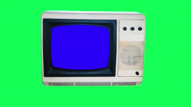 Chroma Key Blue Screen Gerät Für Die Komposition Vintage Weiß — Stockvideo