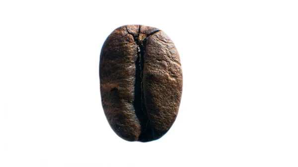 Coffee Bean Close Isolated White Close Roasted Coffee Grain — Stock Photo, Image