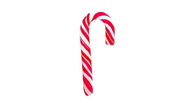 圣诞棒棒糖孤立在白色背景 传统的新年糖果 圣诞树装饰手杖 — 图库照片