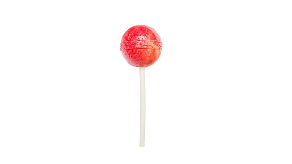 红糖手杖在白色背景上隔离的手杖上 焦糖糖 — 图库照片