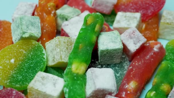 Marmalade Sweets Turkish Delight Sweets Nuts Candy — Stock Video