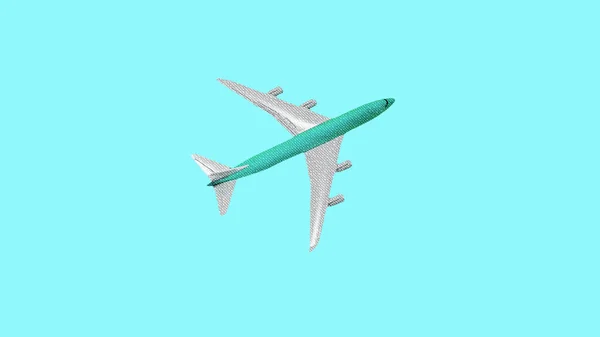 Copy Space Airplane Flight Red Blue Background Model Passenger Plane — Fotografia de Stock