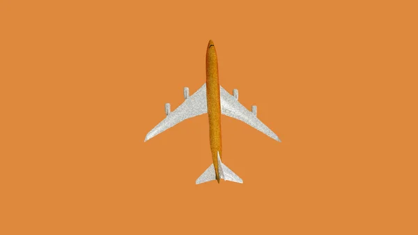 Copy Space Airplane Flight Orange Background Model Passenger Plane Copy — Stock Fotó