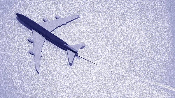 旅客機のトップビューのイラスト 灰色の色合いのスペースプレーンモデルのコピー — ストック写真