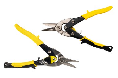 Makas metal düz kesim aracı, Metal levhalar için kırpma beyaz arkaplan kesme