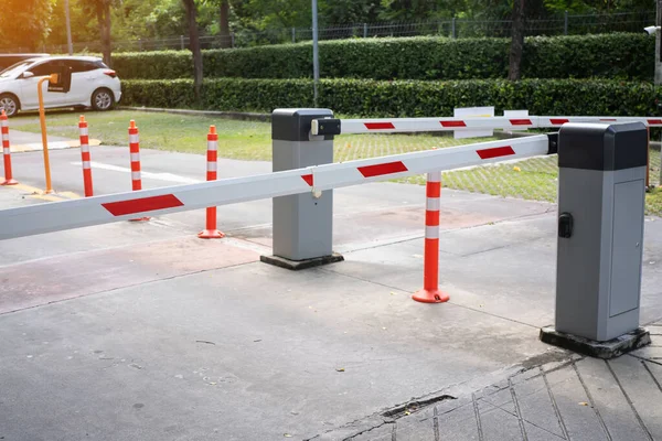 Cancello Automatico Della Barriera Sistema Sicurezza Costruzione Barriera Del Veicolo — Foto Stock