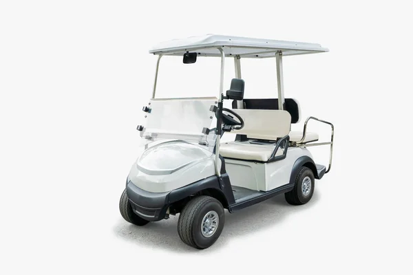 Gaz Golf Koszyk Lub Elektryczny Wózek Golfowy Mały Pojazd Białym — Zdjęcie stockowe