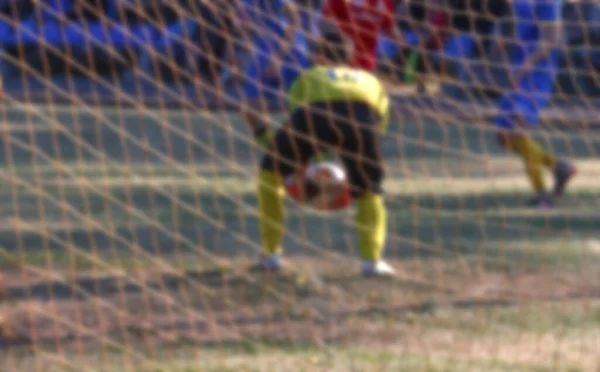 Blurred Image Soccer Game Goal — Stock Photo, Image
