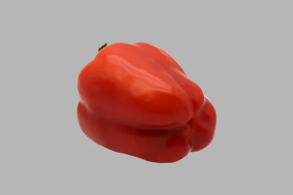Sweet Red Pepper Vegetable Isolated Gray Background — Stock Photo, Image