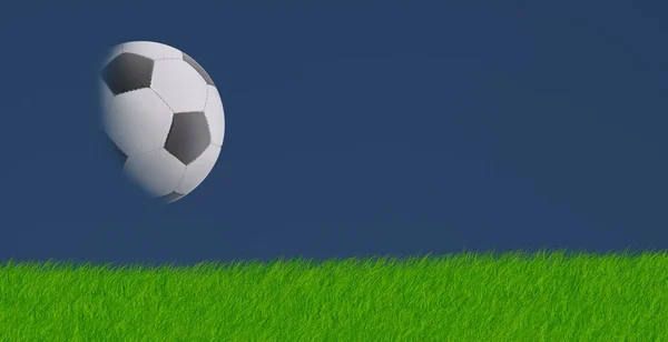 足球在月亮在天空中的形象 3D渲染 — 图库照片
