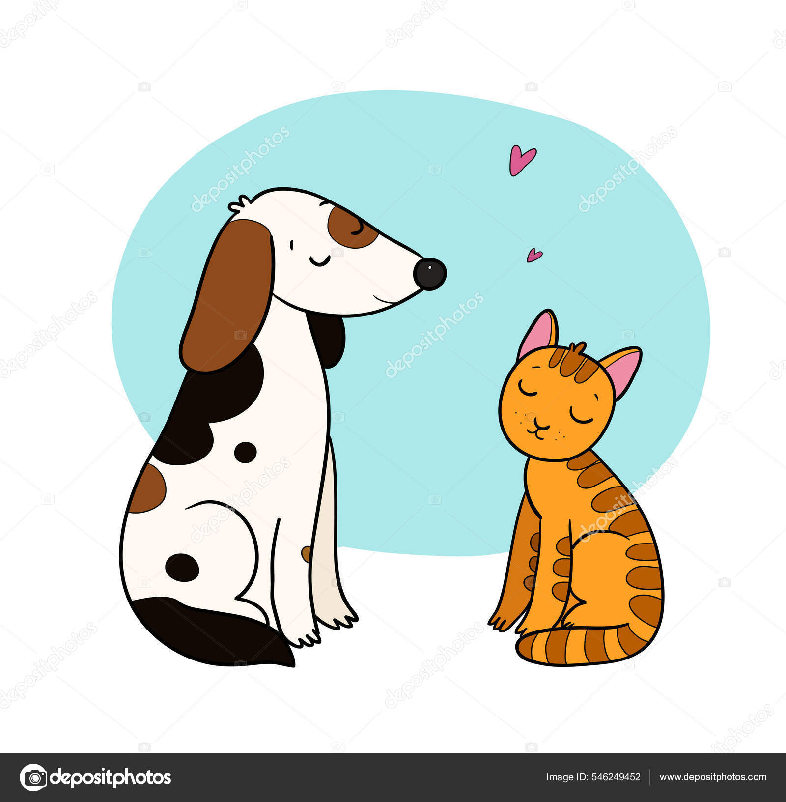 Cartoon cat. Funny Pets vector illustration. - Stock