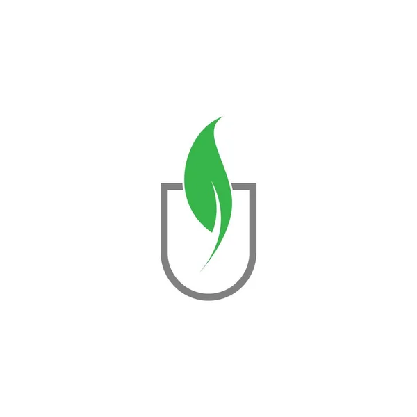 Ilustración Diseño Icono Logotipo Hoja Verde — Vector de stock