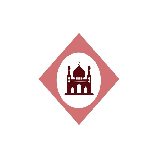 Moskee Pictogram Logo Afbeelding Vector Illustratie — Stockvector