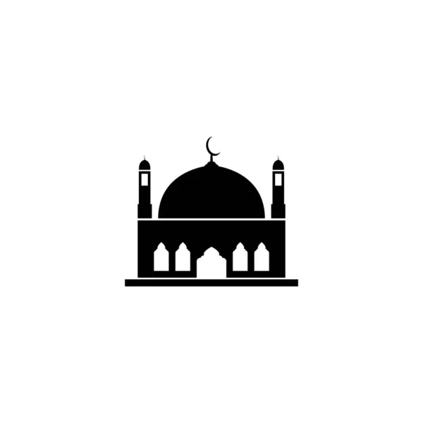 Icona Della Moschea Logo Immagine Vettoriale Illustrazione — Vettoriale Stock