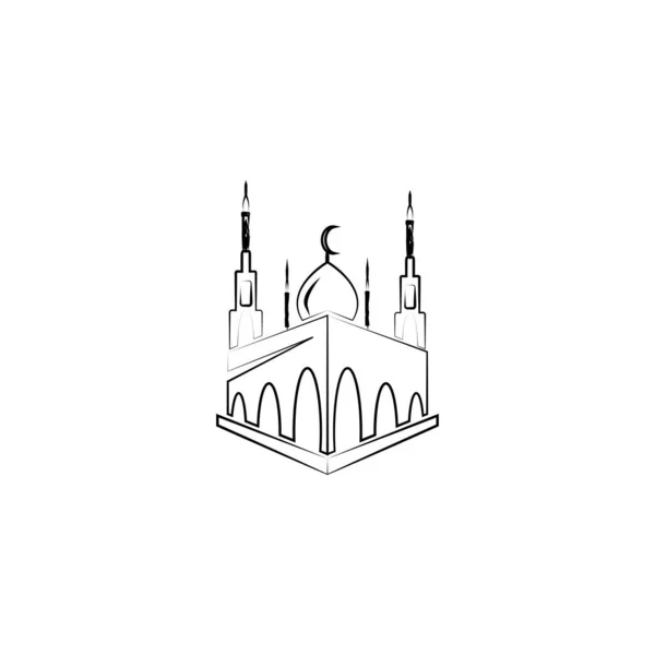 Ilustrasi Vektor Gambar Logo Masjid - Stok Vektor