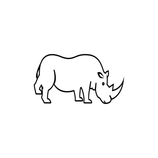 Nashorn Illustration Zum Wildtiertag — Stockvektor