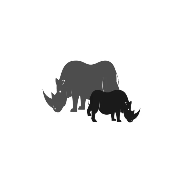 Neushoorn Illustratie Voor Wildlife Dag — Stockvector