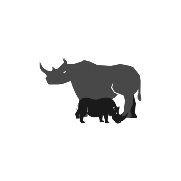 Απεικόνιση Ρινόκερου Για Την Ημέρα Άγριας Ζωής — Διανυσματικό Αρχείο