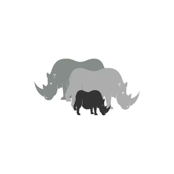 Neushoorn Illustratie Voor Wildlife Dag — Stockvector