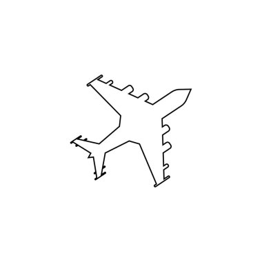 uçak simgesi vektör logo çizimi tasarımı