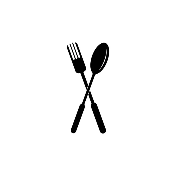 勺子和叉子图标矢量设计图解 — 图库矢量图片