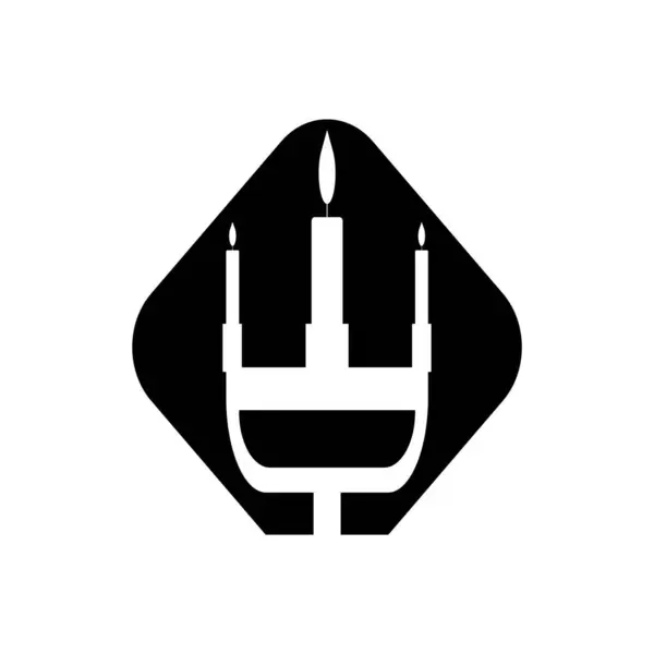 Ikona Svíčky Vektor Ilustrace Logo Design Image Element — Stockový vektor