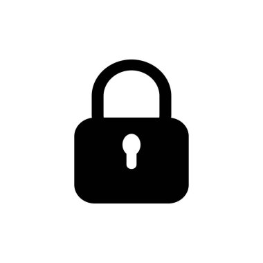 asma kilit simgesi vektör logo tasarımı resimleme